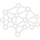 [Brand Name] logo: A geometric brain icon formed by a network of round nodes and connecting vector lines, symbolizing a neural graph or artificial intelligence or people with AI network